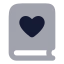 Bookheart icon with bulk rounded style