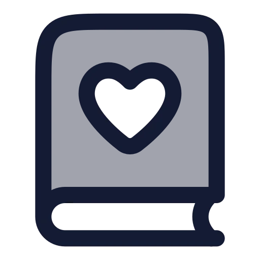 Book Heart Icon in Duotone Rounded style