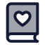 Bookheart icon with duotone standard style