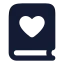 Bookheart icon with solid rounded style
