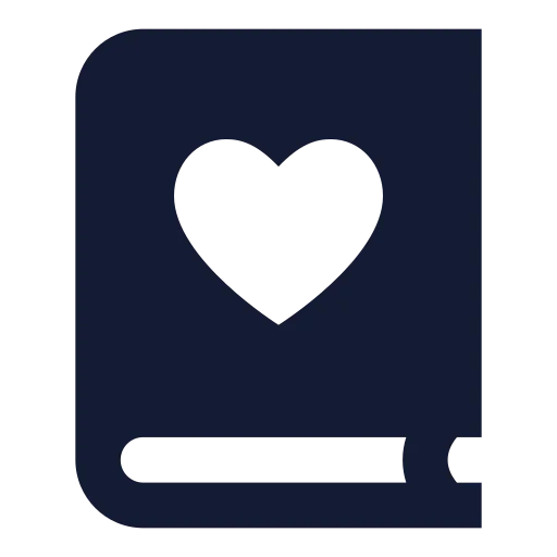 Book Heart Icon in Solid Sharp style
