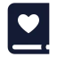 Bookheart icon with solid sharp style