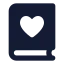 Bookheart icon with solid standard style