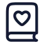 Bookheart icon with stroke rounded style