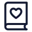 Bookheart icon with stroke standard style
