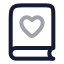 Bookheart icon with twotone rounded style