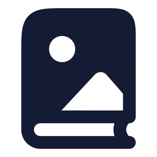 Book Image Icon in Solid Rounded style