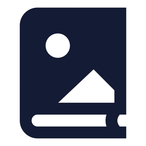 Book Image Icon in Solid Sharp style