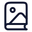 Bookimage icon with stroke rounded style
