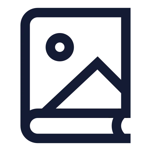 Book Image Icon in Stroke Sharp style