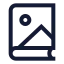 Bookimage icon with stroke sharp style
