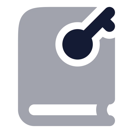 Book Key Icon in Bulk Rounded style