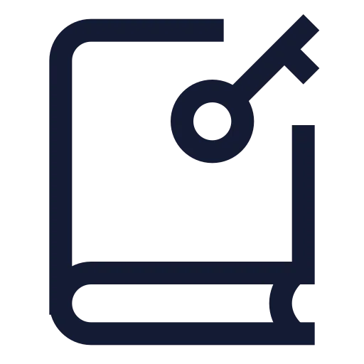 Book Key Icon in Stroke Sharp style