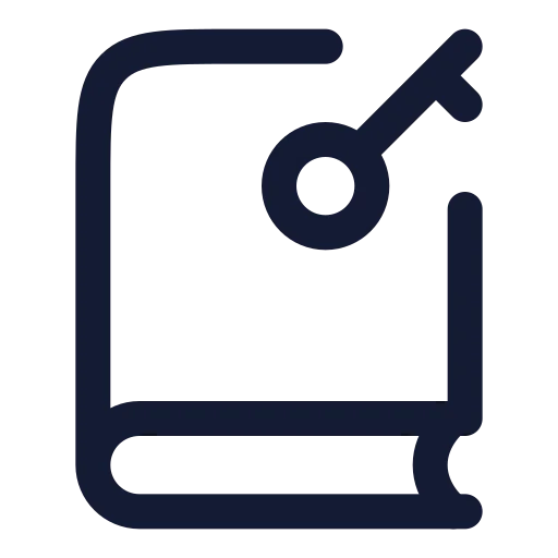 Book Key Icon in Twotone Rounded style