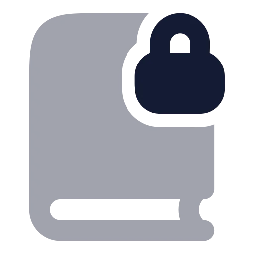 Book Lock Icon in Bulk Rounded style