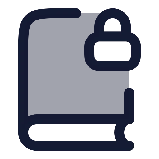 Book Lock Icon in Duotone Rounded style