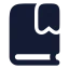 Bookmarked icon with solid rounded style