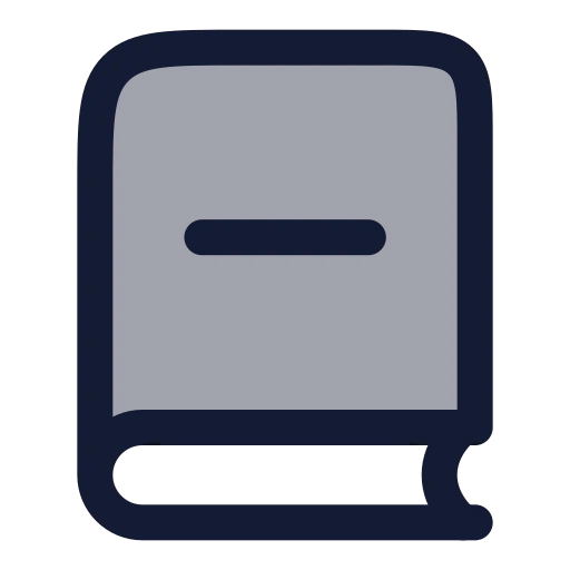 Book Minus Icon in Duotone Rounded style