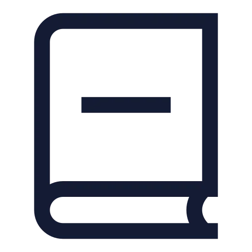 Book Minus Icon in Stroke Sharp style