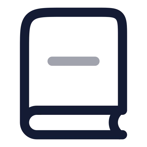 Book Minus Icon in Twotone Rounded style