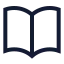 Bookopen icon with stroke sharp style