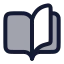 Bookopen icon with duotone rounded style