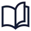 Bookopen icon with stroke sharp style