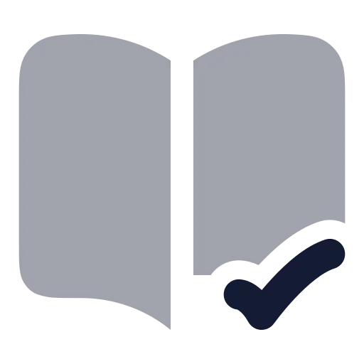 Book Open Check Icon in Bulk Rounded style