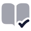 Bookopencheck icon with bulk rounded style