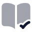 Bookopencheck icon with bulk rounded style