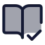Bookopencheck icon with duotone standard style