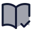 Bookopencheck icon with duotone standard style