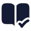 Bookopencheck icon with solid rounded style