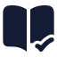 Bookopencheck icon with solid rounded style