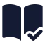 Bookopencheck icon with solid standard style
