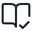 Bookopencheck icon with stroke standard style