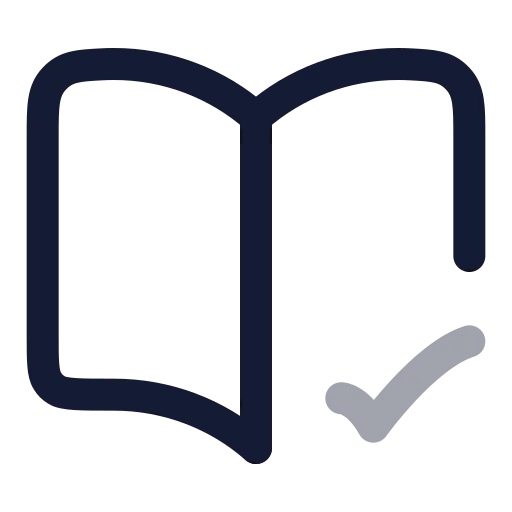 Book Open Check Icon in Twotone Rounded style
