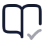 Bookopencheck icon with twotone rounded style
