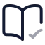 Bookopencheck icon with twotone rounded style