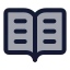 Bookopentext icon with duotone standard style