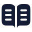 Bookopentext icon with solid rounded style