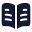 Bookopentext icon with solid rounded style