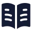 Bookopentext icon with solid standard style