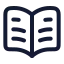 Bookopentext icon with stroke rounded style