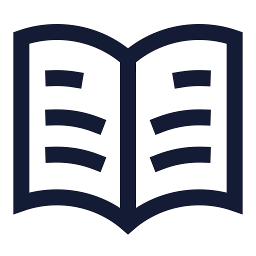 Book Open Text Icon in Stroke Sharp style