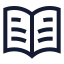 Bookopentext icon with stroke sharp style