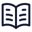 Bookopentext icon with stroke standard style