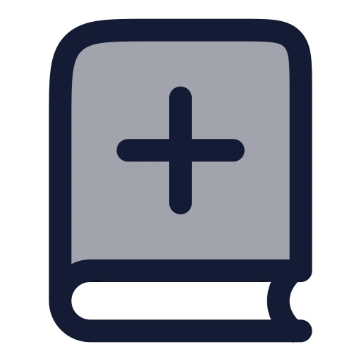 Book Plus Icon in Duotone Rounded style