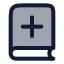 Bookplus icon with duotone rounded style
