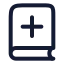 Bookplus icon with stroke rounded style